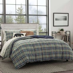 Cheapest ???? Eddie-Bauer Bed Eddie Bauer Rugged Plaid Navy Rreversible Comforter Set ⌛