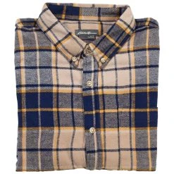 Discount ⌛ Eddie-Bauer Clothing Mens Big & Tall Eddie Bauer Flex Flannel 👚 Shirt - Butterscotch 🎉