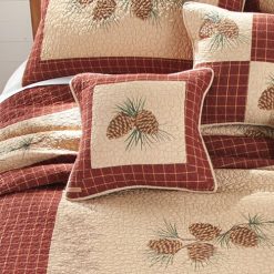 New ???? Donna-Sharp Bed Donna Sharp Pine Lodge Pinecone Decorative Pillow - 15x15 ????