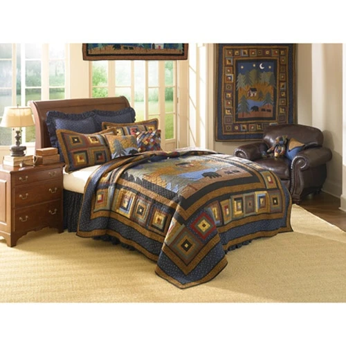 Discount ๐ฏ Donna-Sharp Bed Donna Sharp Midnight Bear Cotton Quilt Set ๐