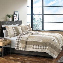 Hot Sale ⌛ Eddie-Bauer Bed Eddie Bauer Fairview Saddle Quilt Set - Brown ????