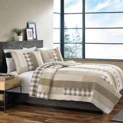 Hot Sale ⌛ Eddie-Bauer Bed Eddie Bauer Fairview Saddle Quilt Set - Brown 💯