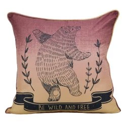 Hot Sale 🤩 Donna-Sharp Home Decor Donna Sharp Forest Symbols Bear Decorative Pillow - 18x18 😀