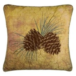 Top 10 ⭐ Donna-Sharp Home Decor Donna Sharp Wood Patch Decorative Pinecone Pillow - 18x18 😀