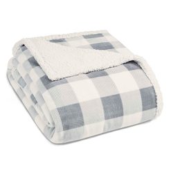Cheapest ???? Eddie-Bauer Bed Eddie Bauer Mountain Plaid Chrome Sherpa Blanket ????